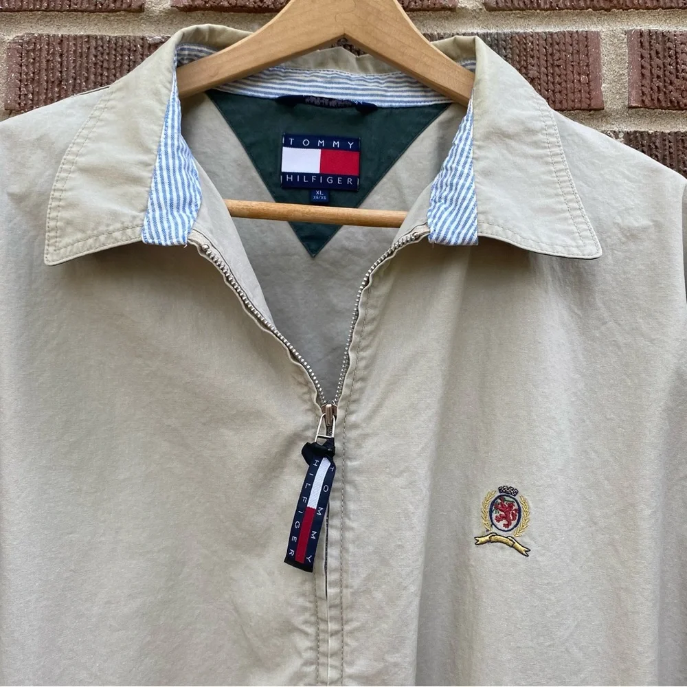 Vintage Tommy Hilfiger Light zip up Tan Jacket Size XL - Picture 2 of 11